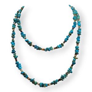 Carolyn Pollack Necklace 35" Turquoise Blue Excellent Relios Sterling Silver 925